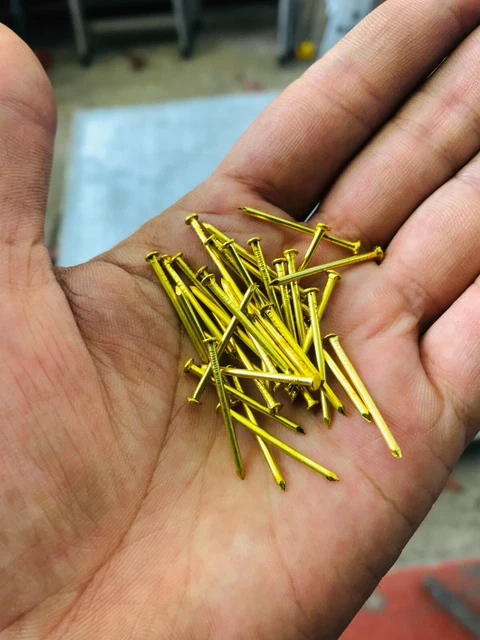 Solid Brass Panel pins Escutcheon pins Tiny brass tacks Nails 20mm 25mm 38mm G19