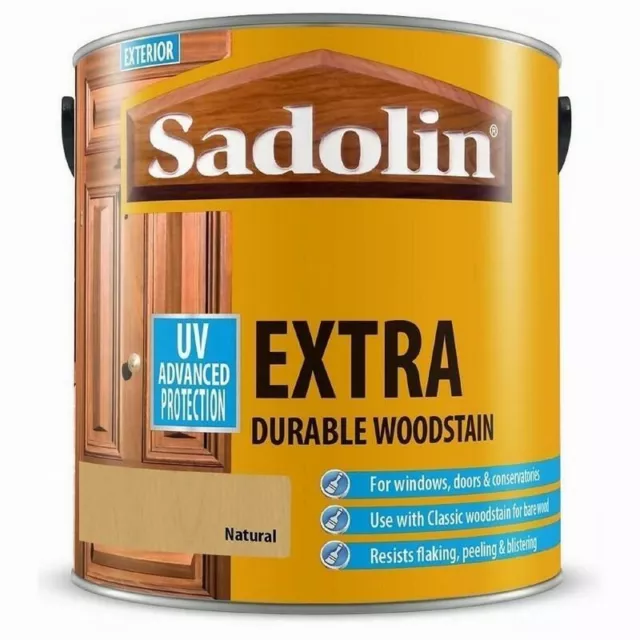 Sadolin Extra Natural 2.5L Protección Uv Durable Mancha Madera