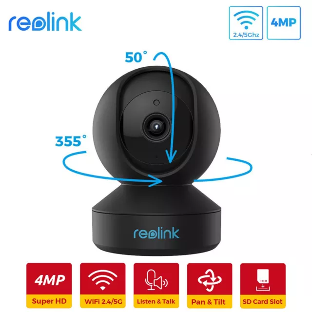 Reolink Cámara de Vigilancia WiFi 4MP Pan Tilt Escuchar hablar Monitor para Bebé