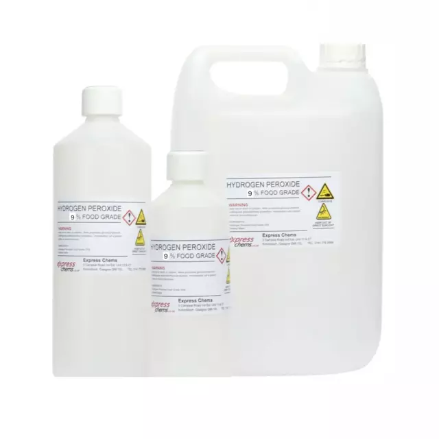 HYDROGEN PEROXIDE (9%) FOOD GRADE - 100ml to 1000 Litres (L) 24 HOUR DISPATCH