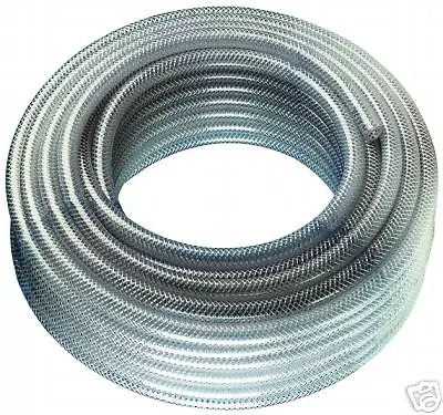 30M 1/2" Clear/Red/Blue Braided (Reinforced) PVC Hose