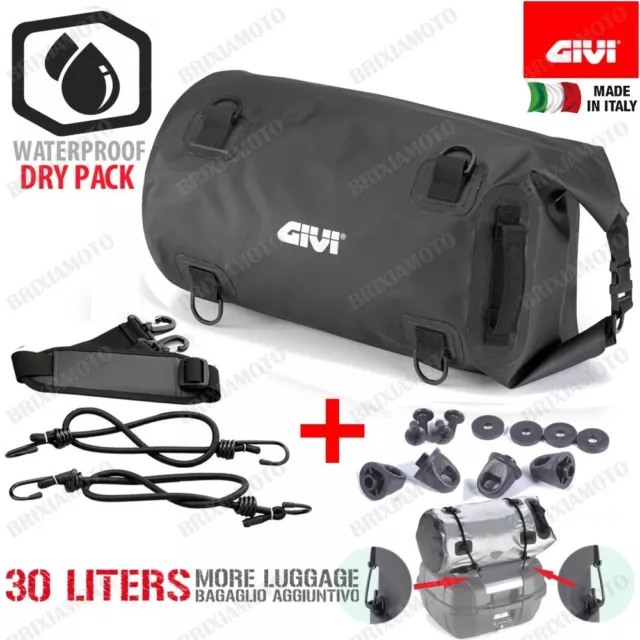 Sac Roll Top 30L Sur- Coffre Moto GIVI EA114BK + Anneaux Ancrage E125