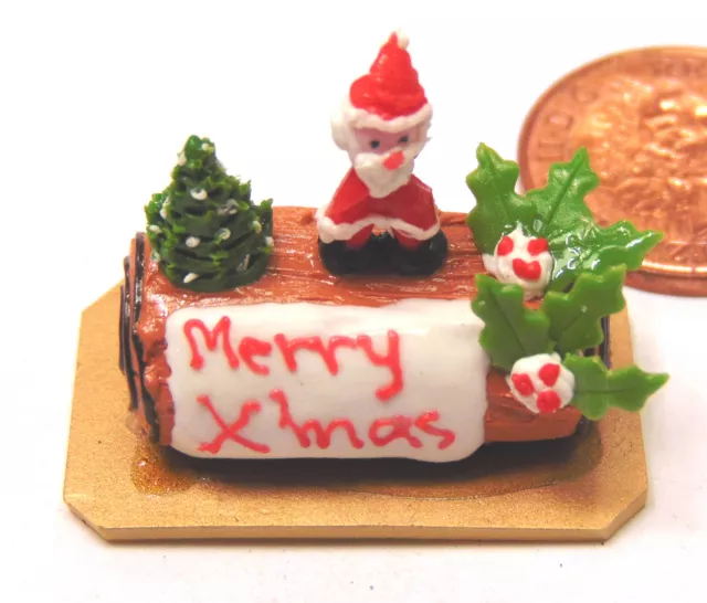 1:12 Maßstab Weihnachten Schokolade Log Puppenhaus Miniatur Kuchen Shop Zubehör
