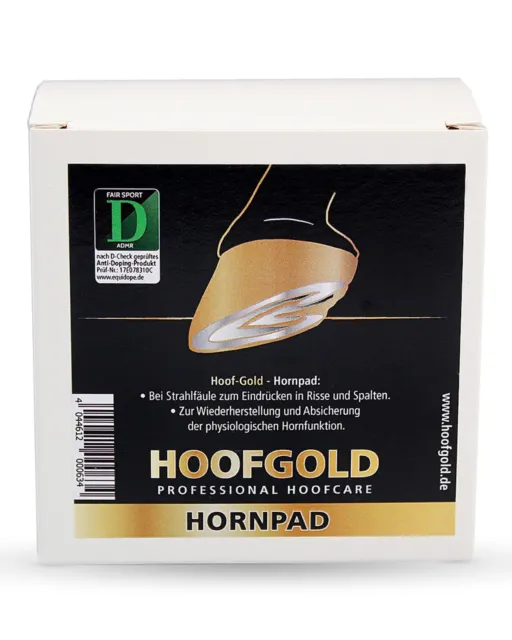 Hoofgold Hornpad - caballo podredumbre por chorro - grietas profundas por chorro - paquete de 10 almohadillas.