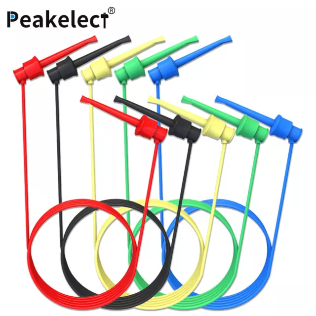 Peakelect Silicone Test Leads Mini Grabber to Mini Grabber Test Cable Wire