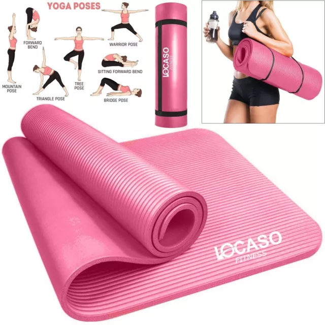 Non Slip Yoga Mat Gym Exercise Fitness Pilates Workout Mat Size 173 x 61cm  UK