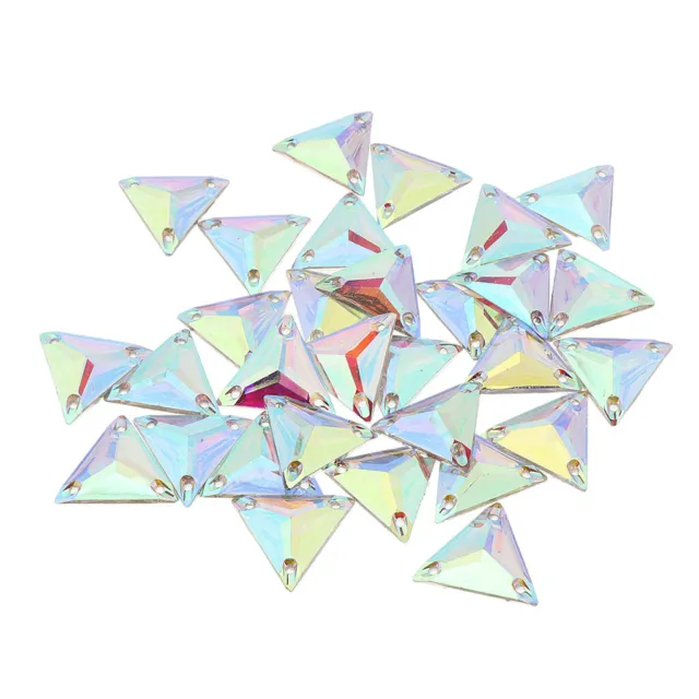 30 Stücke Dreieck Nähen auf facettierten Glas Steine Flat back Kristall Strass