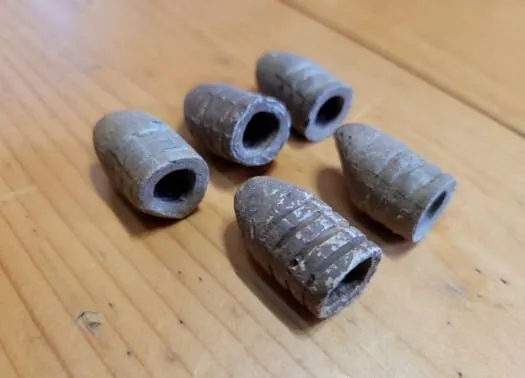 Antique Lead Minie Bullets and 1 KRNK Bullet, War 1853-1856