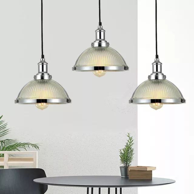 3X Bar Pendant Light Chrome Kitchen Chandelier Light Dining Room Ceiling Lights