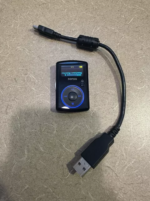 Sandisk Sansa Clip 8gb Digital Media MP3 Player Black with Charging Cord