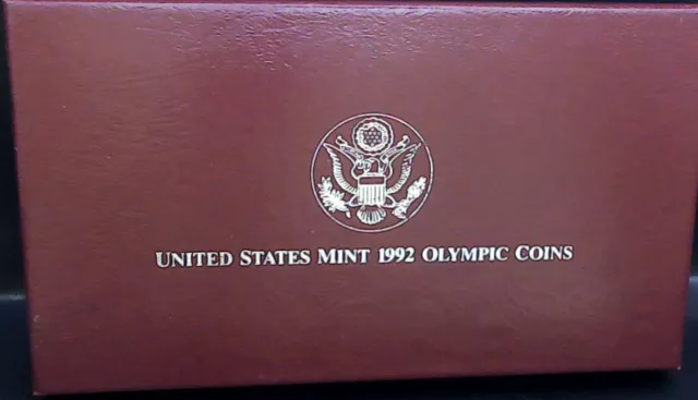 1992-S U.s Olympic Two Coin Proof Set Us Mint W/Ogp Box And Coa 90% Silver