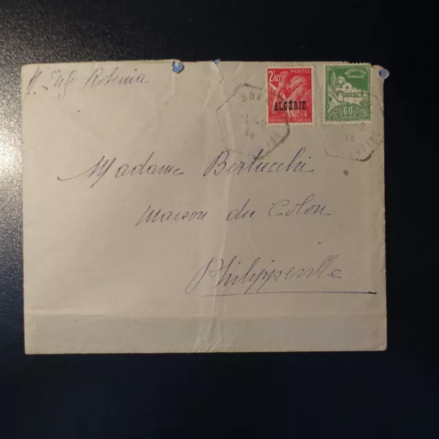 Algerien BRIEF Cover 1946 Constantine Für Philippeville