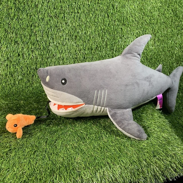 DUNELM SHARK PLUSH Soft Toy With Fish In Zipped Mouth With Tags 24