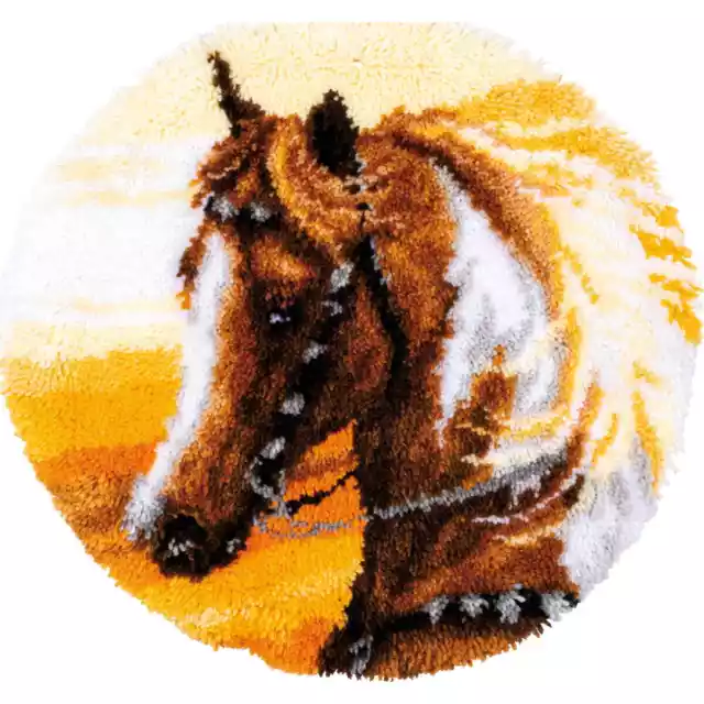 Vervaco Knüpfteppich "Westernpferd", Knüpfbild vorgezeichnet, Diam. 55cm