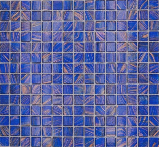 Mosaico de vidrio azulejo de mosaico azul ruido de señal cobre cambiante 230-G17_P