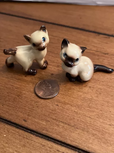 Vintage Hagen Renaker Miniature Mini Ceramic Siamese Cats