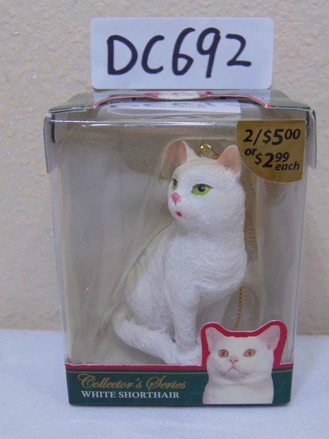 Cat Ornament Limited Edition Christmas CFA Collectors Series White Short hair