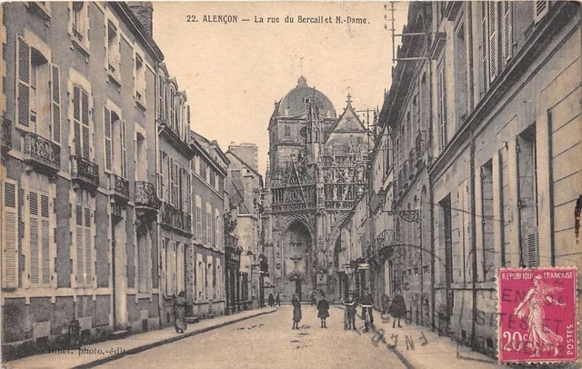 Cpa 61 Alencon La Rue Du Bercail