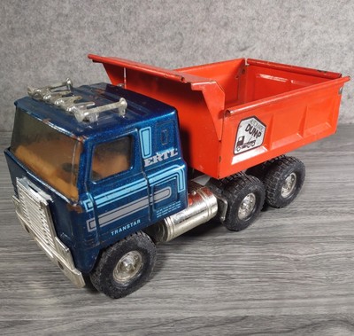 Vintage Ertl Automatic Dump Truck International Transtar #3419 Blue Orange Works