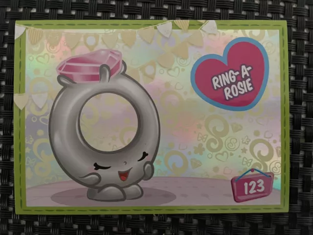 Shopkins Season 3 Collector Card Rainbow Foil - 123 Ring-A-Rosie