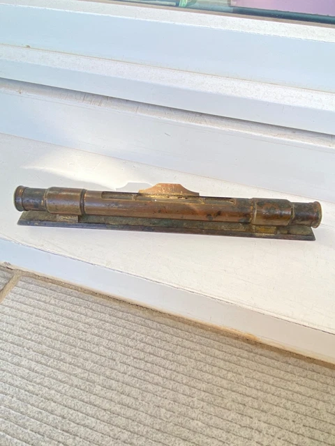 Ancien Niveau à Bulle En Bronze - Outil De Mesure Vintage 43 Cm