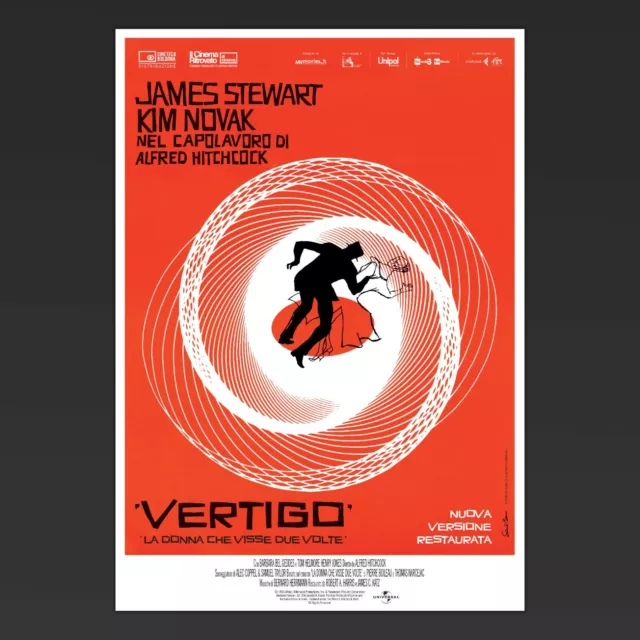 Film Poster Cinema Vertigo Alfred Hitchcock James Stewart, Kim Novak - 70X100 CM