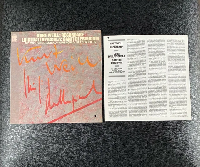 Kurt Weill: Recordare / Luigi Dallapiccola: Prison Songs 79050 US 1983