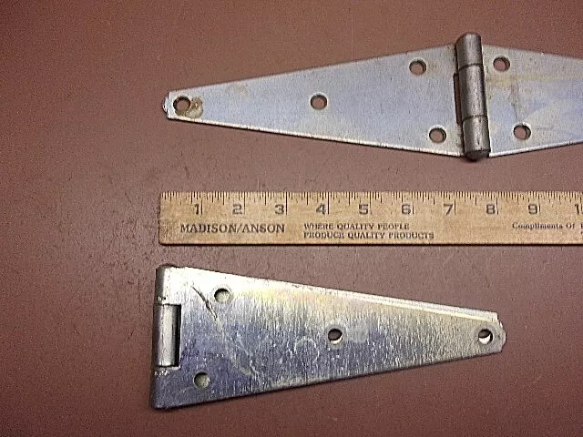 2 Pair of Hinges 15" Strap Hinges & 5" T-Hinges Garden Gate Barn Door Cabin Etc 2