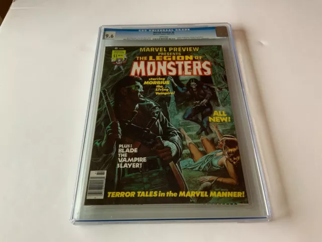 Marvel Preview 8 Cgc 9.6 White Pages Morbius Blade Legion Monsters Comics 1976