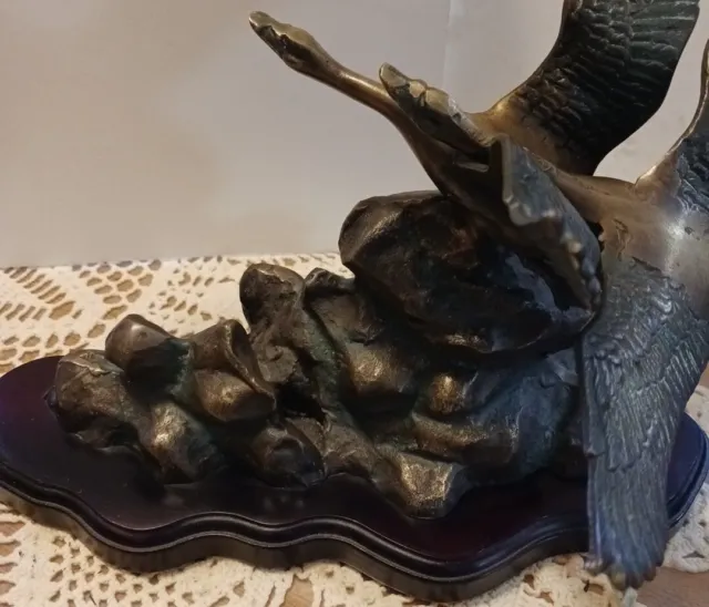 Rosenthal Netter, Brass Flying Geese Sculpture, 21" Tall, Beautiful Piece! 2