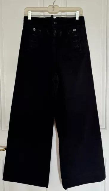 WWII US NAVY Military Sailor Button Front Rear Lace Pants 100% Wool 27 ...