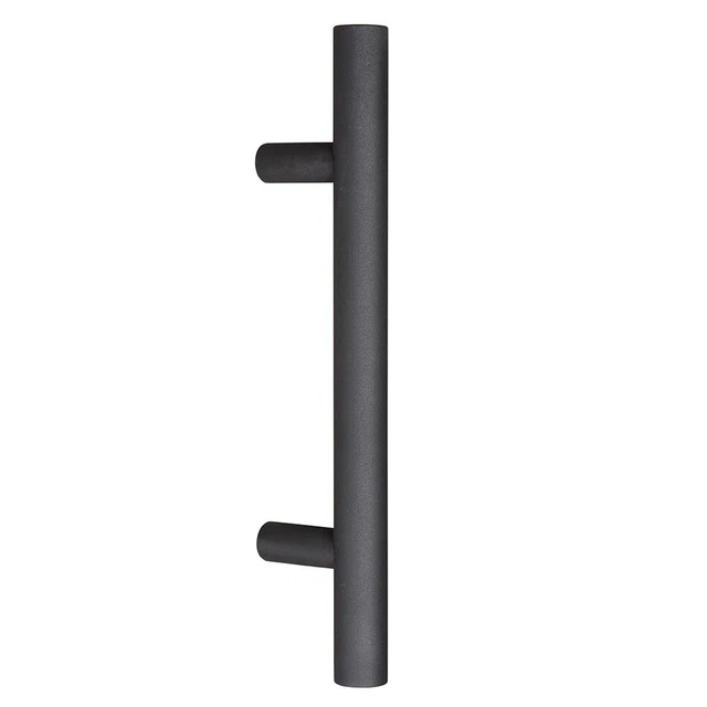 12" Matte Black Sliding Barn Door Pull Flush Handle Gate Hardware Set Cast Iron 7