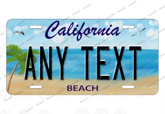 California State Beach Customized License Plate Tag For Car ATV Bike Auto