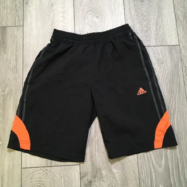 Pantaloncini sportivi Adidas climacool bambini neri arancioni - età 13-14 anni