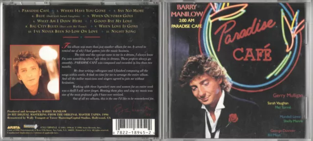 BARRY MANILOW / 2:00 AM PARADISE CAFE / 1984 ALBUM ON CD (1996 US Reissue)