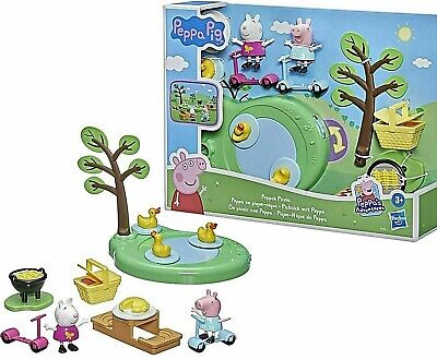 PEPPA PIG AVVENTURE PEPPA'S PICNIC Playset & le figure 9 PZ nuovi bambini giocattolo età 3+