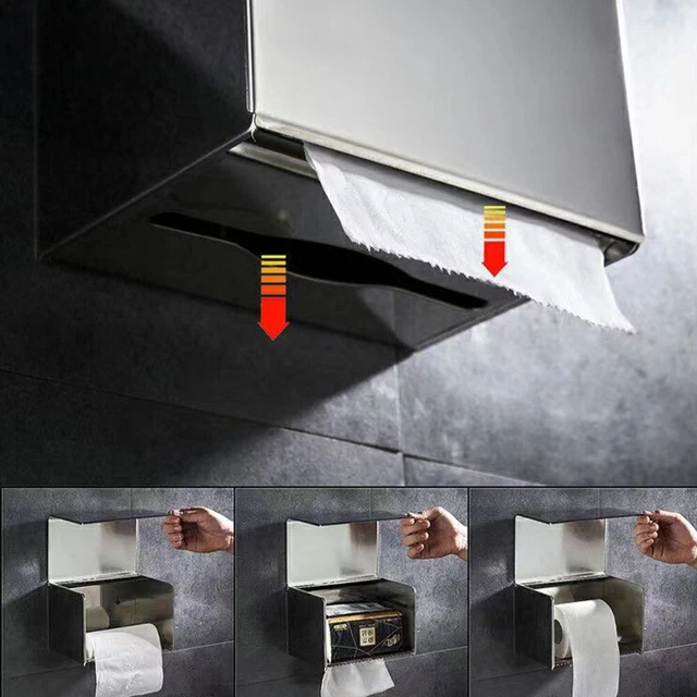 Convenient Wall Mounted Toilet Paper Holder with Shelf and Wipes Dispenser