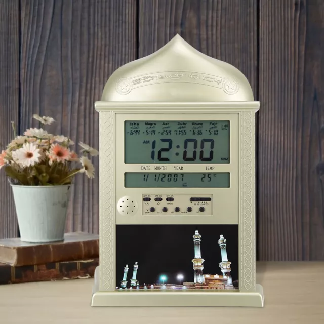 Digital LCD Display Islamic Muslim Prayer Azan Alarm Clock Multiple Functions SD