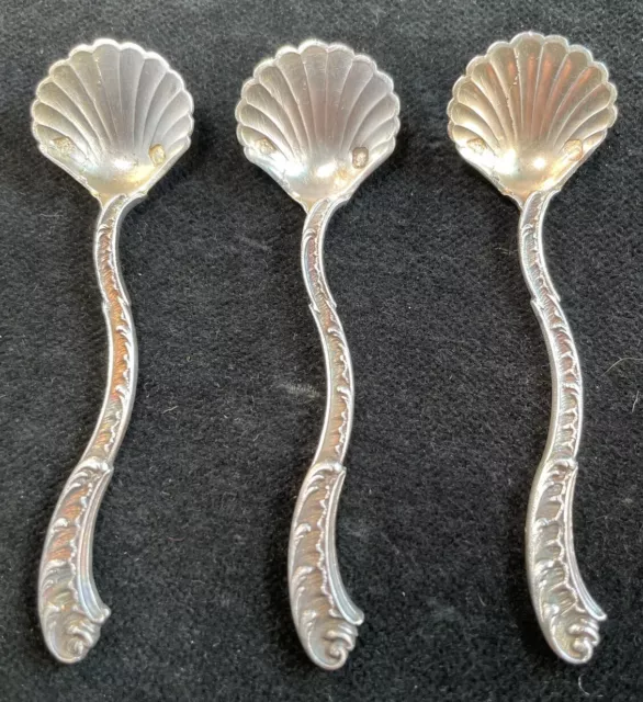 3 French 950 Sterling Silver Salt Spoons  Louis Ravinet & Charles Denfert