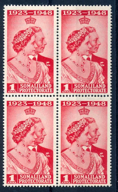 Somaliland 1948 Royal Silver Wedding Sg119 Block Of 4 Mnh