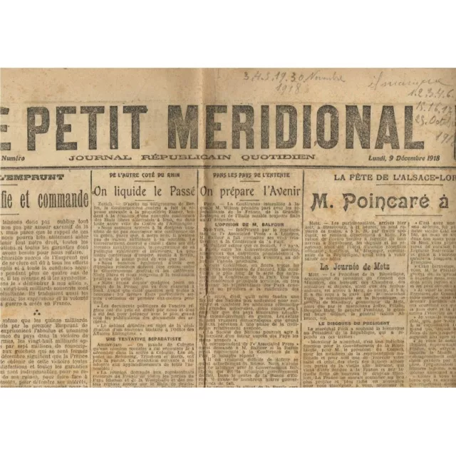 Le PETIT MÉRIDIONAL 9-12-1918 CETTE Match interrompu-MONTPELLIER ÉTOILE MICHELET