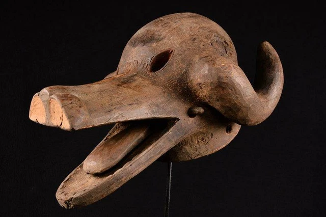 17510 African Large Bamun Beffet Helmet Mask/Helmet Mask Cameroon