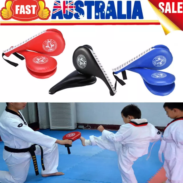 Taekwondo Double Kick Pads Target Karate Kickboxing Focus Muay Thai MMA  AU