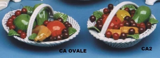 Capodimonte Fruit Basket set of 2 original made in Italy