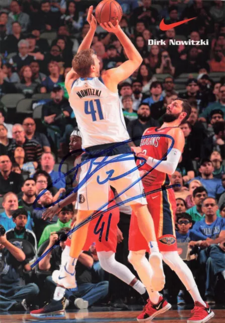 Dirk Nowitzki UH Dallas Mavericks Basketball original signiert Autogramm 7518 A