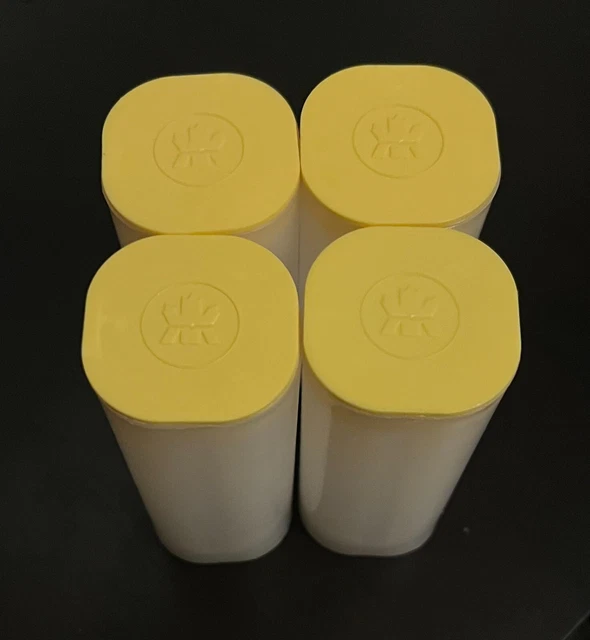 Four Empty Canadian Silver Maple Leaf Coin Tubes ! Yellow Cap ! No Coins !