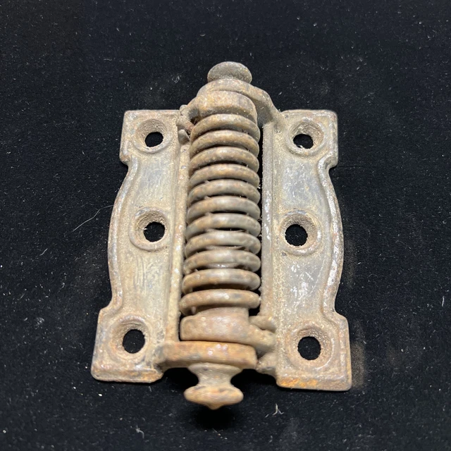 Vintage Antique Victorian Cast Iron Spring Loaded Screen Door Hinge