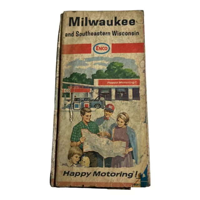 Vintage Milwaukee Brochure Travel Map Southeastern Wisconsin Enco Family Retro