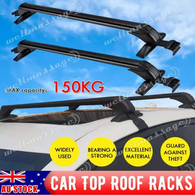 Universal Car Top Roof Racks Holder Carrier Pair Cross Bar Aluminium Alloy Lock