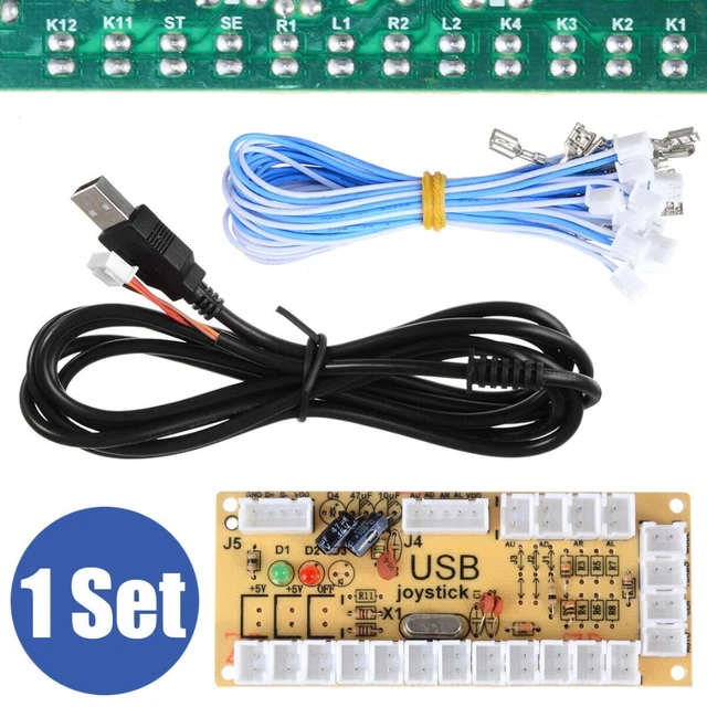 ZERO DELAY ARCADE USB Encoder PC to Joystick MAME 5Pin Sanwa Push ...